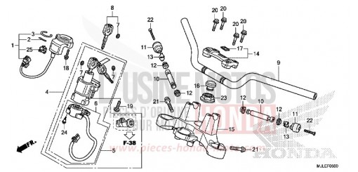 ROHRGRIFF/OBERE BRUECKE NC750SE de 2014